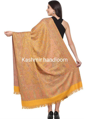 KASHMIR HANDLOOM Wool Self Design Women Shawl(Multicolor)