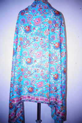 Brinjal Wool Embroidered Women Shawl(Multicolor)