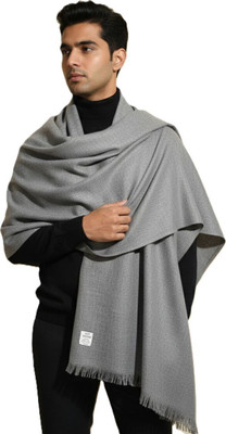 Kriti Wool Solid Men Shawl(Grey)