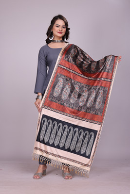 SILMAIRA Velvet Printed Women Shawl(Multicolor)