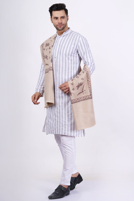 KAVIM Wool Printed Men Shawl(Beige)