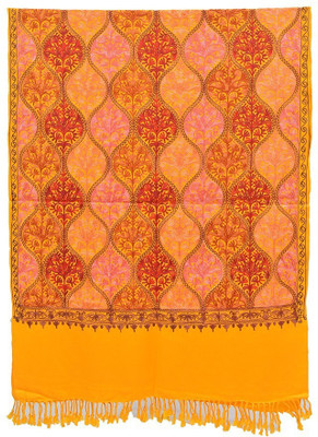 HouseOfCommon Acrylic, Wool Printed Women Shawl(Yellow)