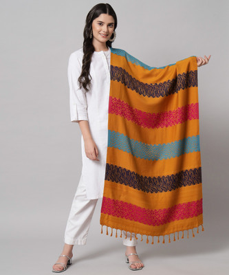 NYSINE Wool Printed Women Shawl(Multicolor)