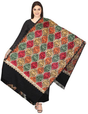 RADHE PRODUCTS Wool Embroidered Women Shawl(Multicolor)