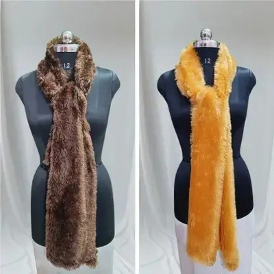 HouseOfCommon Wool Self Design Women Shawl(Brown, Beige)