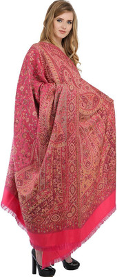 CHOUDHARYRETAILS Wool Self Design Women Shawl(Pink)