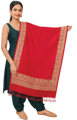 BE SWADESHI Wool Printed Women Shawl(Red)