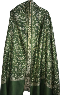 CHOUDHARYRETAILS Wool Self Design Women, Men Shawl(Green)