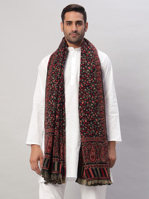 Ravaiyaa - Attitude Is Everything Wool Paisley Men Shawl(Black)