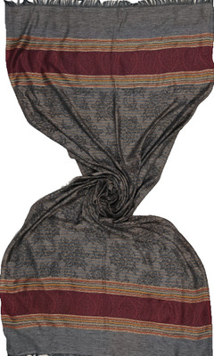 Shaiven Polyester Wool Blend Self Design Women Shawl(Black)