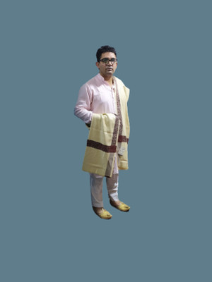Royal-E-Kashmir Cashmere Solid Men Shawl(White)