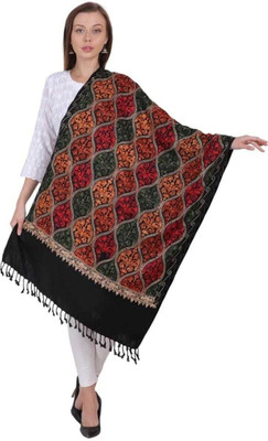 HOC Wool Embroidered Women Shawl(Multicolor)