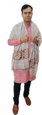 Vrinde Wool Striped Men Shawl(Purple)
