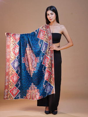 swi stylish Wool Paisley Women Shawl(Multicolor)