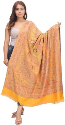 Retailmart Wool Self Design Women Shawl(Yellow)