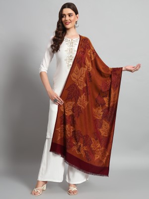 Ravaiyaa - Attitude Is Everything Wool Woven Women Shawl(Maroon, Brown)