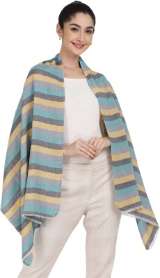 Cashmere Craft Pashmina Striped Women, Men Shawl(Light Green)