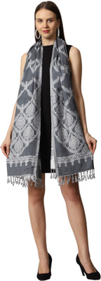 swi stylish Acrylic Self Design Women Shawl(Grey)