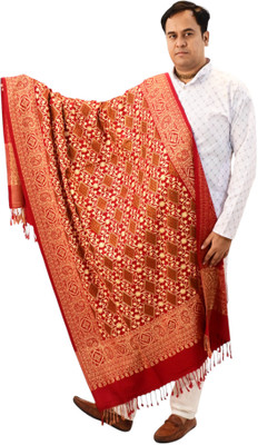 Vrinde Wool Embroidered Men Shawl(Maroon)