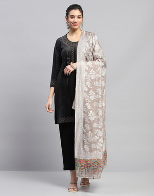 MONTE CARLO Wool Self Design Women Shawl(Multicolor)