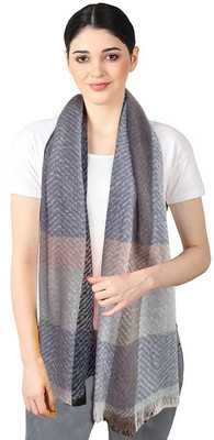 Life and style Wool Self Design Women Shawl(Grey)