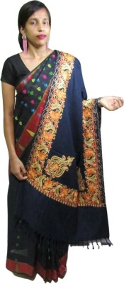 Kashmiri queen Cashmere Embroidered Women Shawl(Dark Blue)