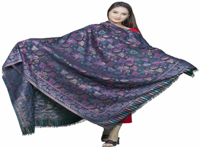 Girisha Textiles Wool Solid Women Shawl(Black)