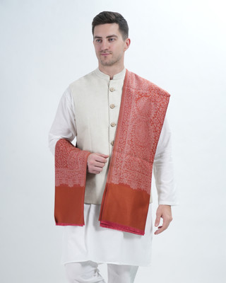 Life and style Wool Printed Men Shawl(Orange)