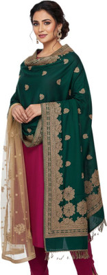 Kti Viscose, Acrylic Printed Women Shawl(Green)