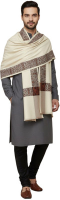 Sprha Wool Self Design Men Shawl(Beige)