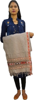 Royal-E-Kashmir Wool Self Design Women, Men Shawl(Brown)