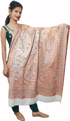 CHOUDHARYRETAILS Wool Woven Women Shawl(White)