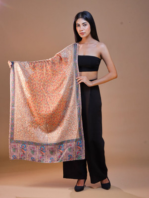 swi stylish Wool Printed Women Shawl(Gold)