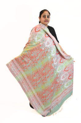 Vrinde Wool Self Design Women Shawl(Multicolor)