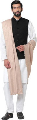 CHOUDHARYRETAILS Polyester Wool Blend Solid Men Shawl(Beige)