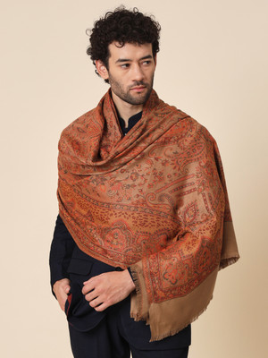 Zamour Polyester Woven Men Shawl(Brown)