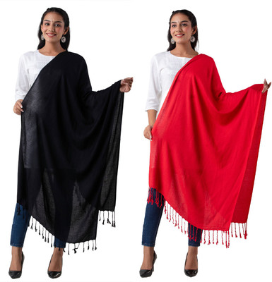 CLOTH KING Wool Solid Women Shawl(Multicolor)