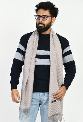 Life and style Wool Striped Men Shawl(Grey)