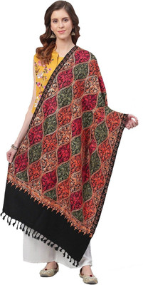 CHOUDHARYRETAILS Acrylic Self Design Women Shawl(Multicolor, Black)