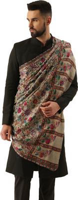Pashmoda Wool Floral Print Men Shawl(Multicolor)