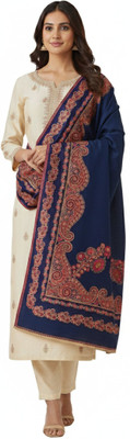 Kti Viscose, Acrylic Printed Women Shawl(Blue)
