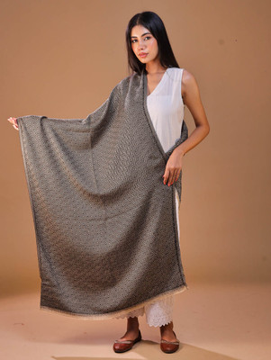 swi stylish Wool Printed Women Shawl(Grey)