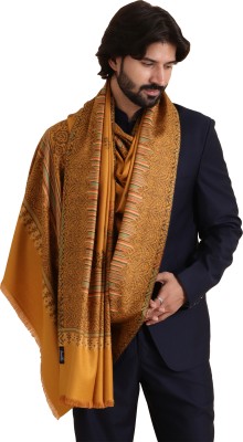 Tweedle Acrylic Striped Men Shawl(Yellow)