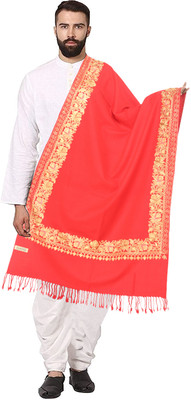 manra Wool Floral Print Men Shawl(Red)