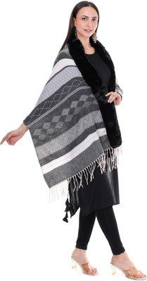 Pick Ur Needs Pashmina Self Design Women Shawl(Grey)