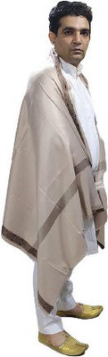 CHOUDHARYRETAILS Wool Embroidered Men Shawl(Beige)
