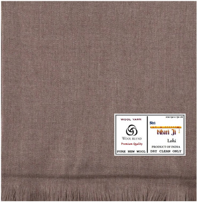 Shree Bihariji Wool Solid Men Shawl(Brown)