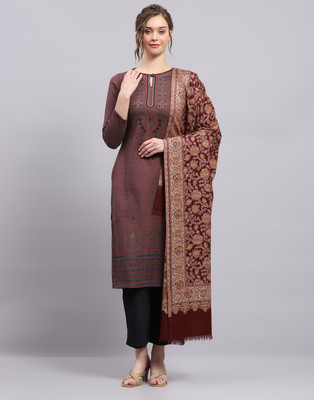 MONTE CARLO Wool Self Design Women Shawl(Maroon)
