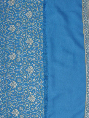 CHOUDHARYRETAILS Wool Woven Women Shawl(Blue)