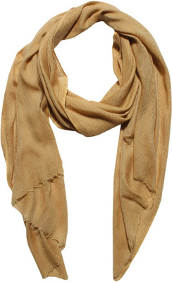 MUFFLY Wool Self Design Women Shawl(Yellow)
